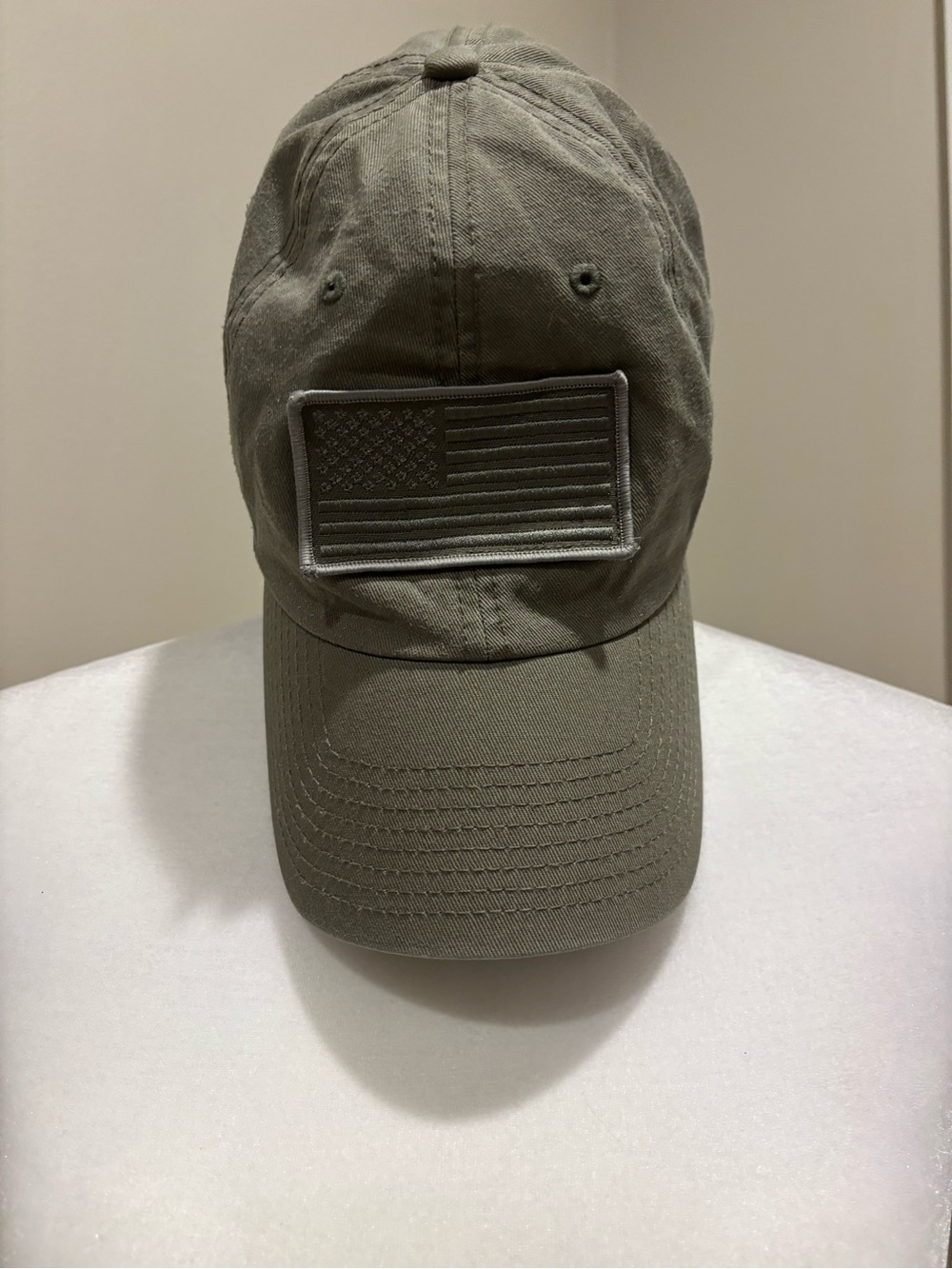 American Needle Inc. - Olive Green Baseball Cap with American Flag